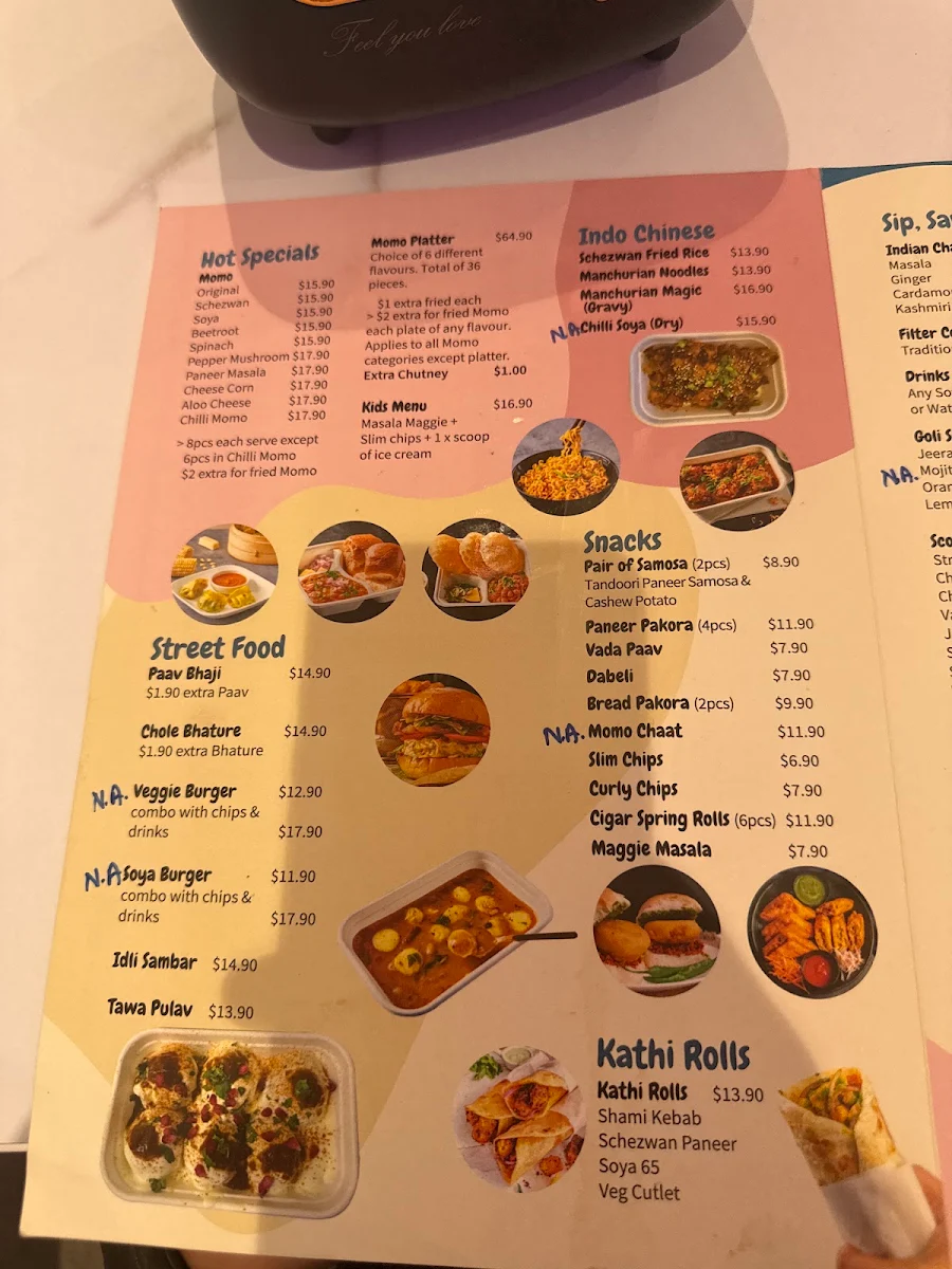 Menu, Icy Spicy Kings Park