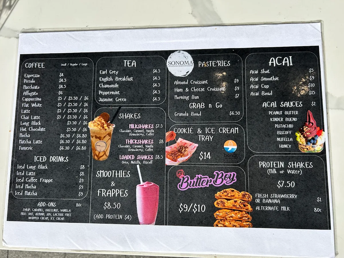 Menu, Coffee and Paste