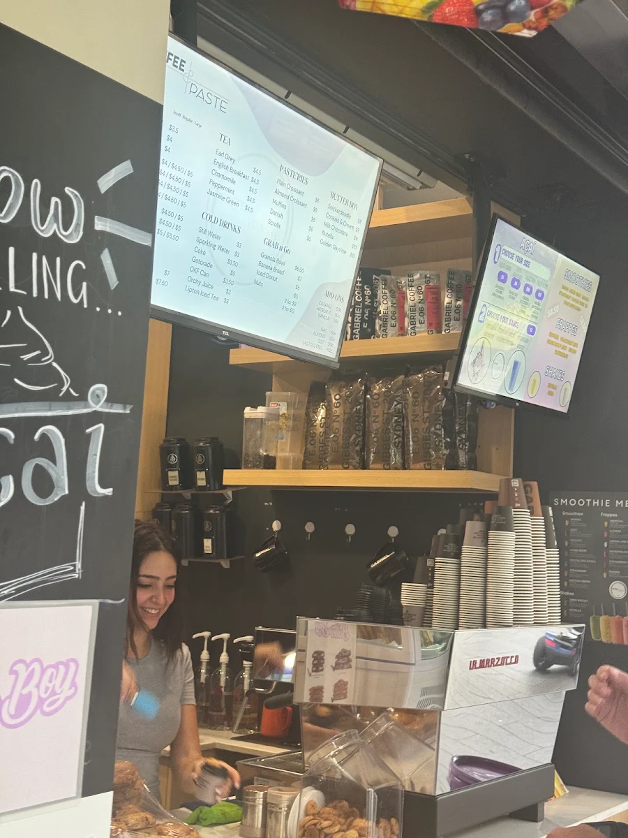 Menu, Coffee and Paste