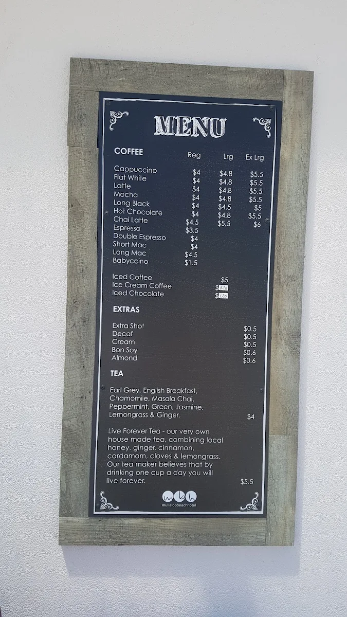Menu, Drive Thru Coffee (Grafton Street)