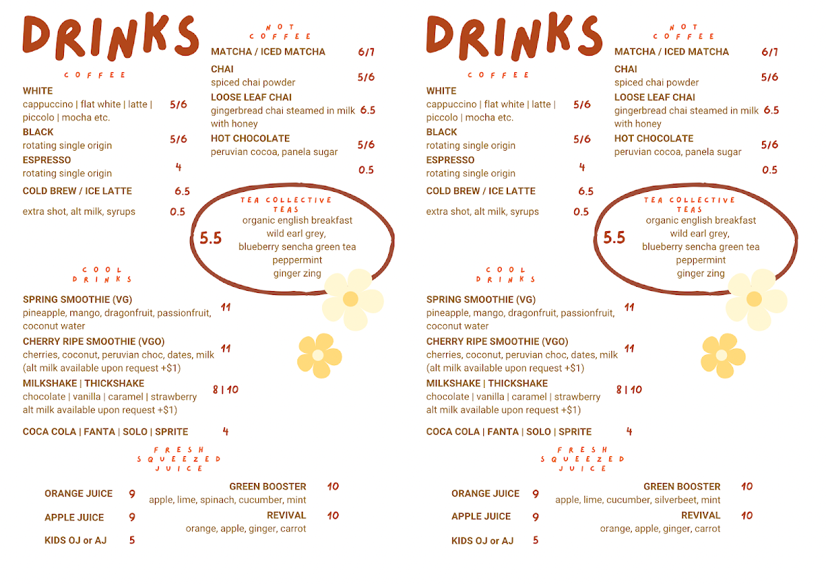 Menu, Meltdown Huntlee