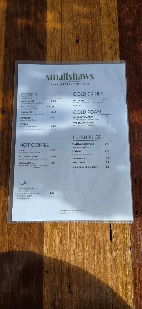 Menu, Meltdown Huntlee