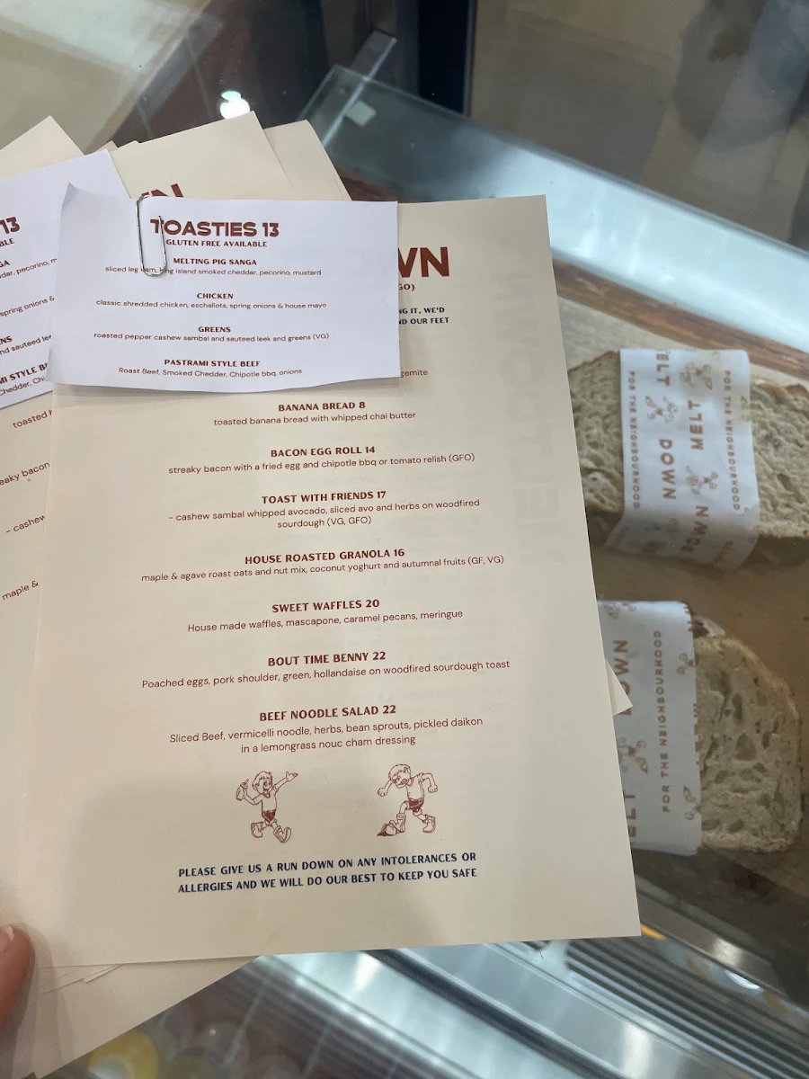 Menu, Meltdown Huntlee