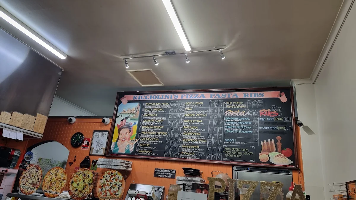 Menu, Ricciolini's Pizza Pasta House