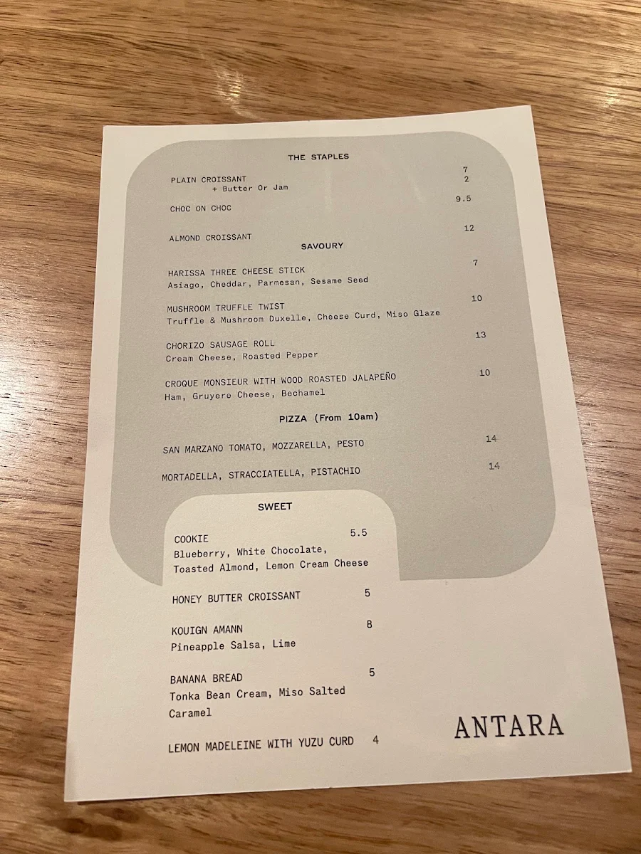 Menu, ARU at Antara