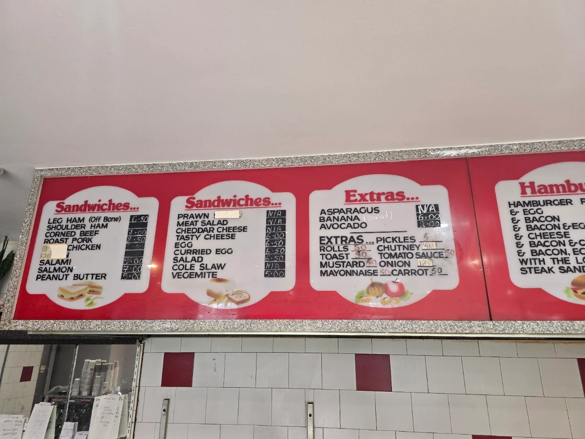 Menu, Lunch On Hassall