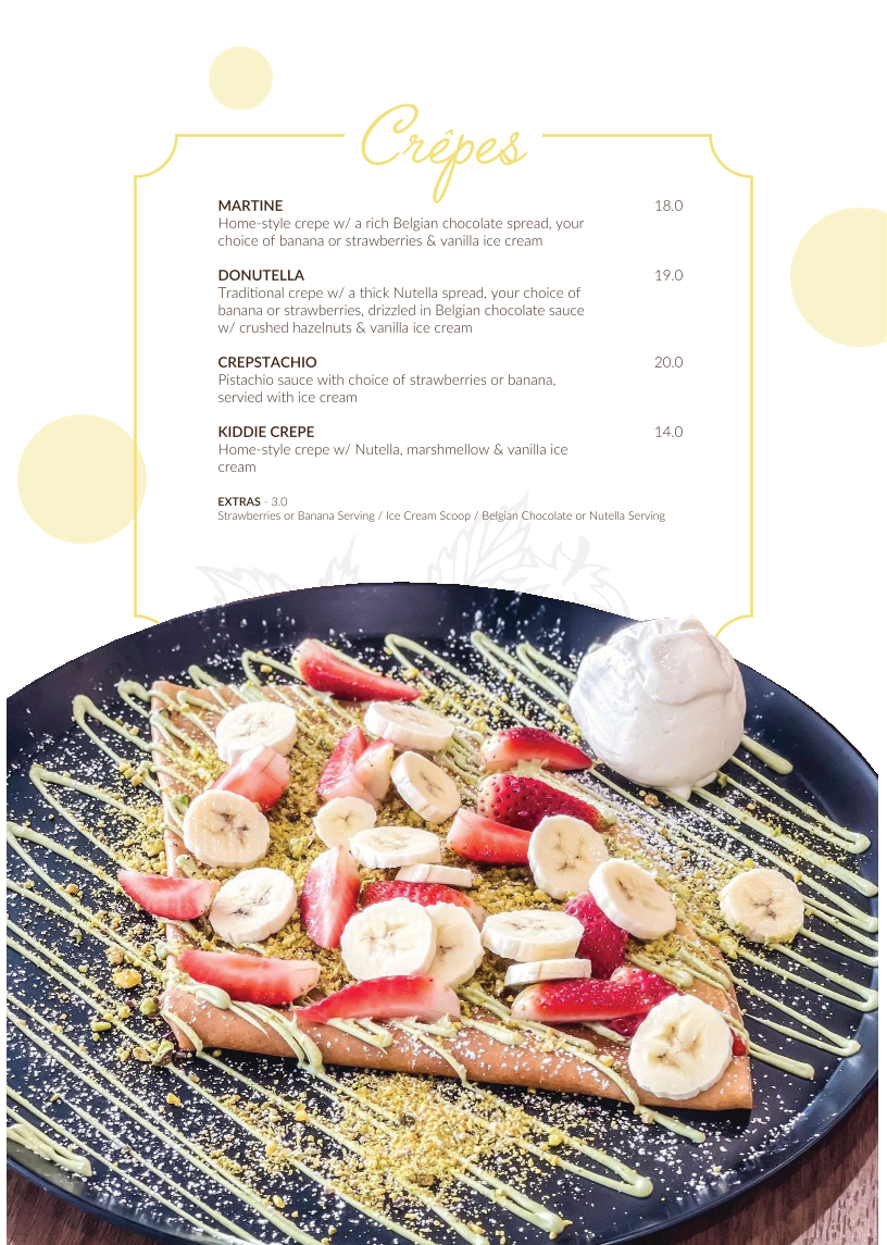Menu, Profiterole Patisserie Strathfield