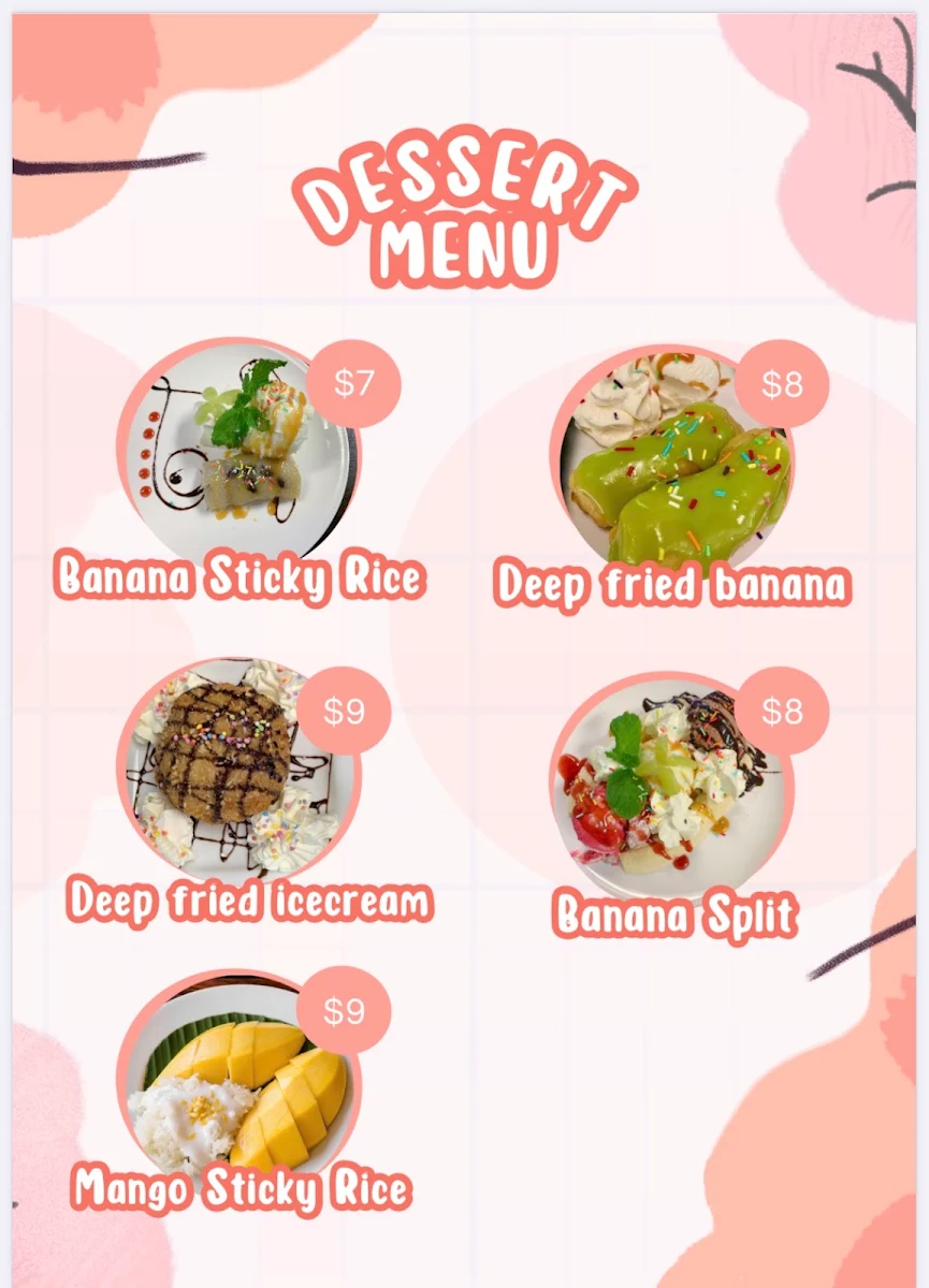 Menu, Whang Thai (Whittlesea)