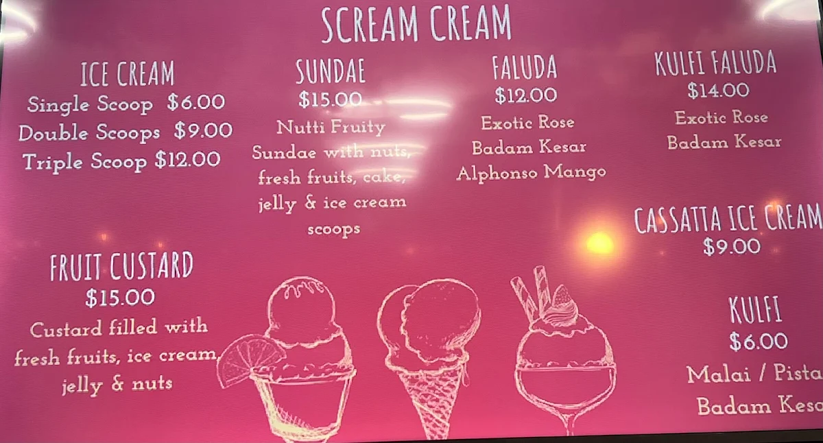 Menu, Icy Spicy Kingswood