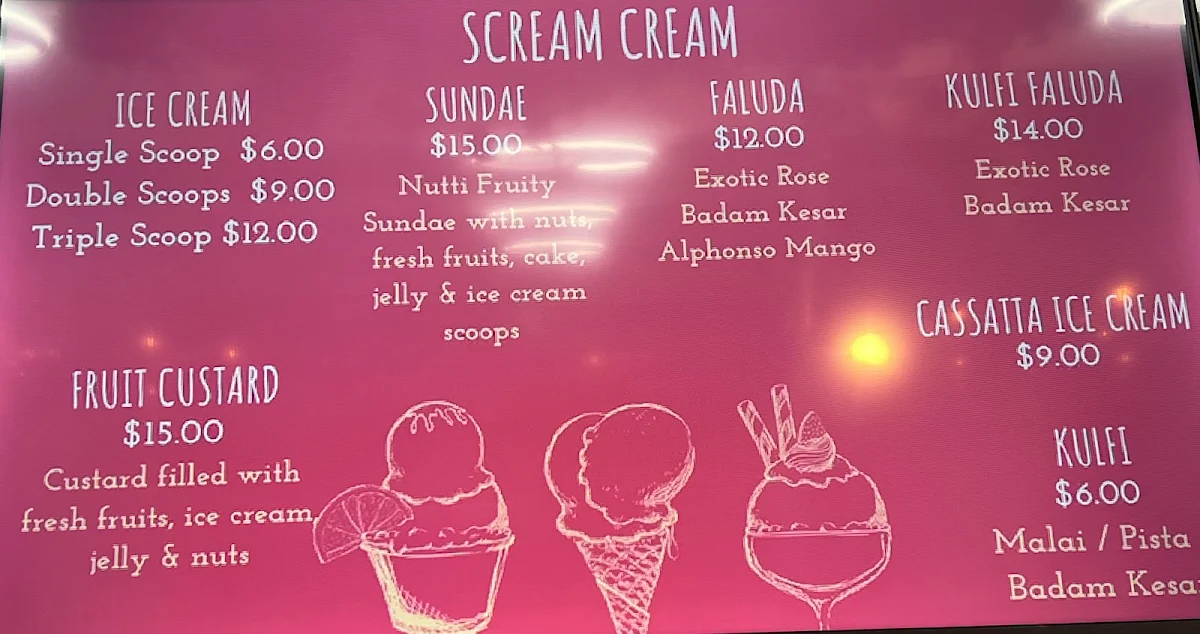 Menu, Icy Spicy Kingswood