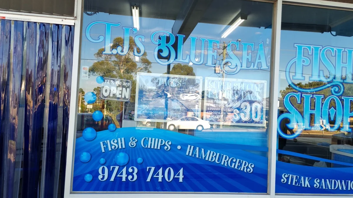 Menu, T.J's Blue Sea Fish Shop