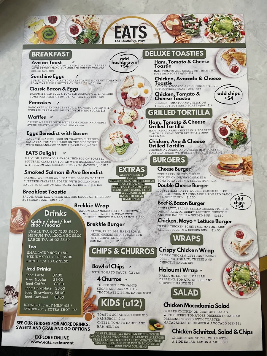 Menu, EATS - CARINDALE