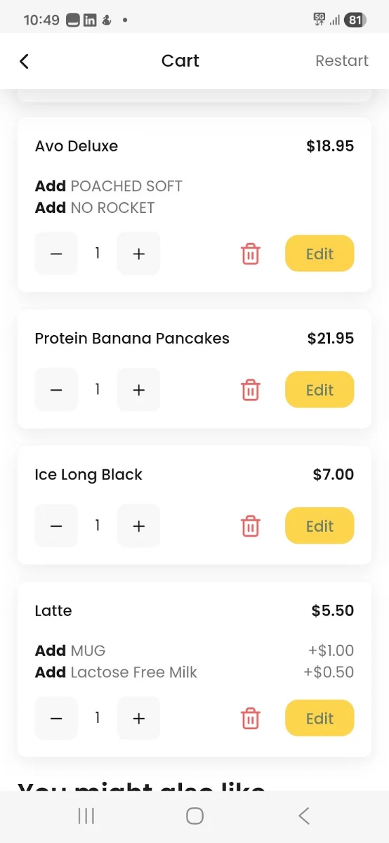 Menu, EATS - CARINDALE