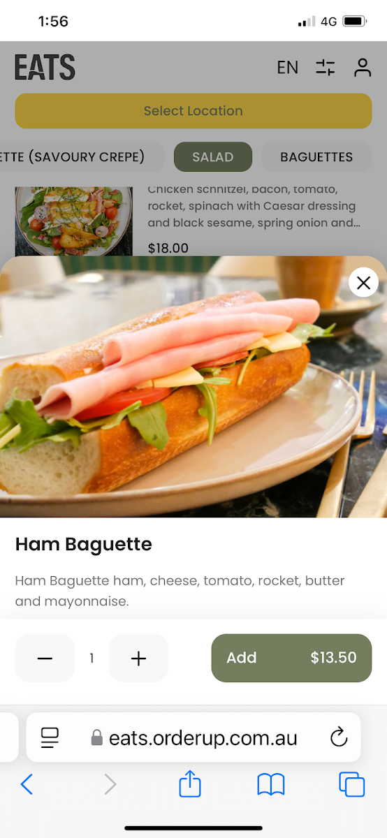 Menu, EATS - CARINDALE