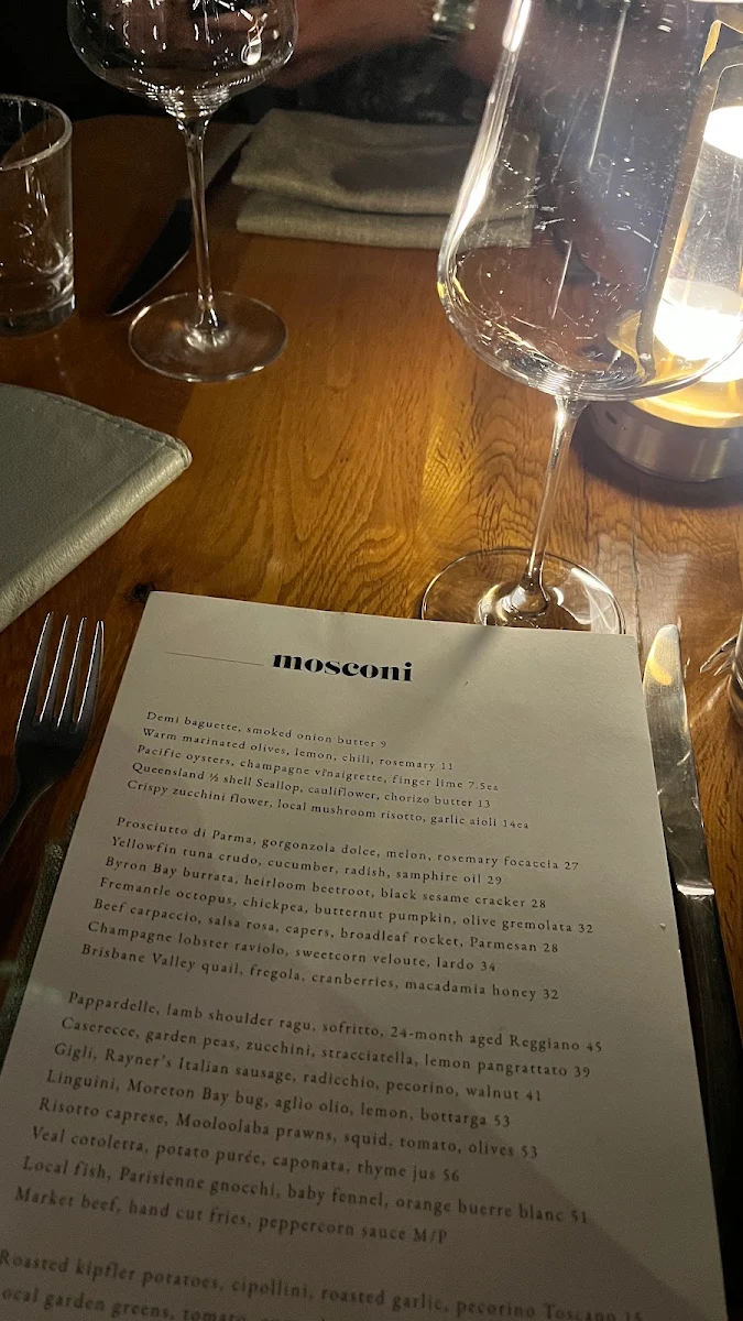 Menu, Mosconi
