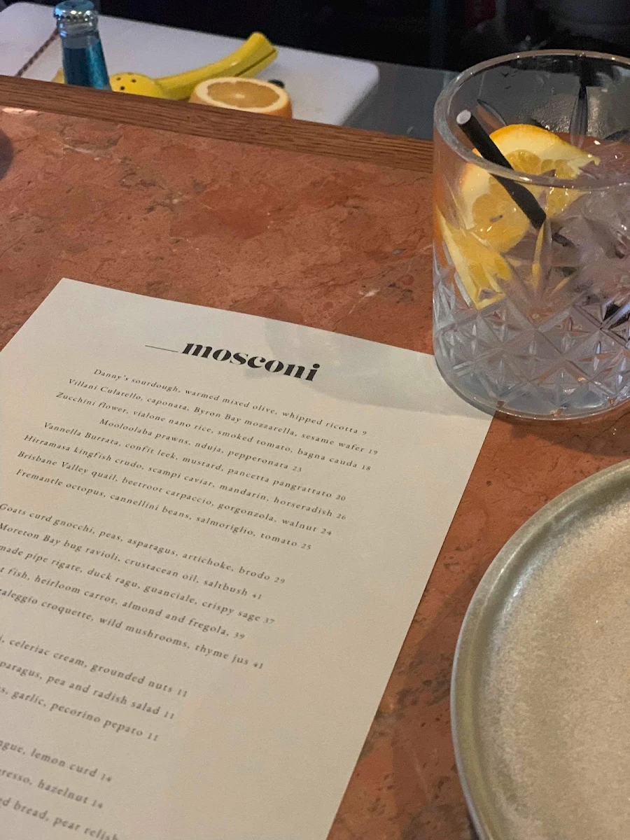 Menu, Mosconi