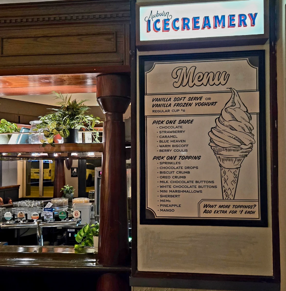 Menu, Auburn Hotel