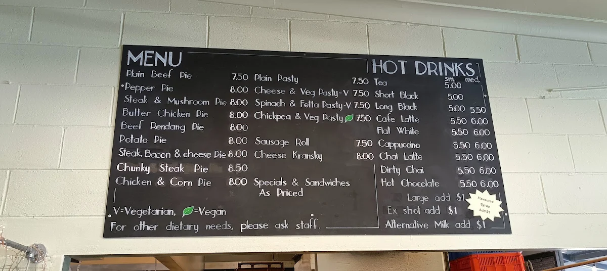Menu, Akkerman & Dyer Bakery