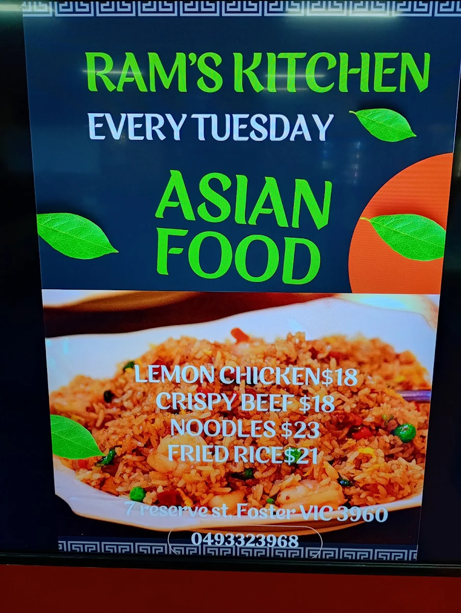 Menu, Ram's kitchen @ foster golf club