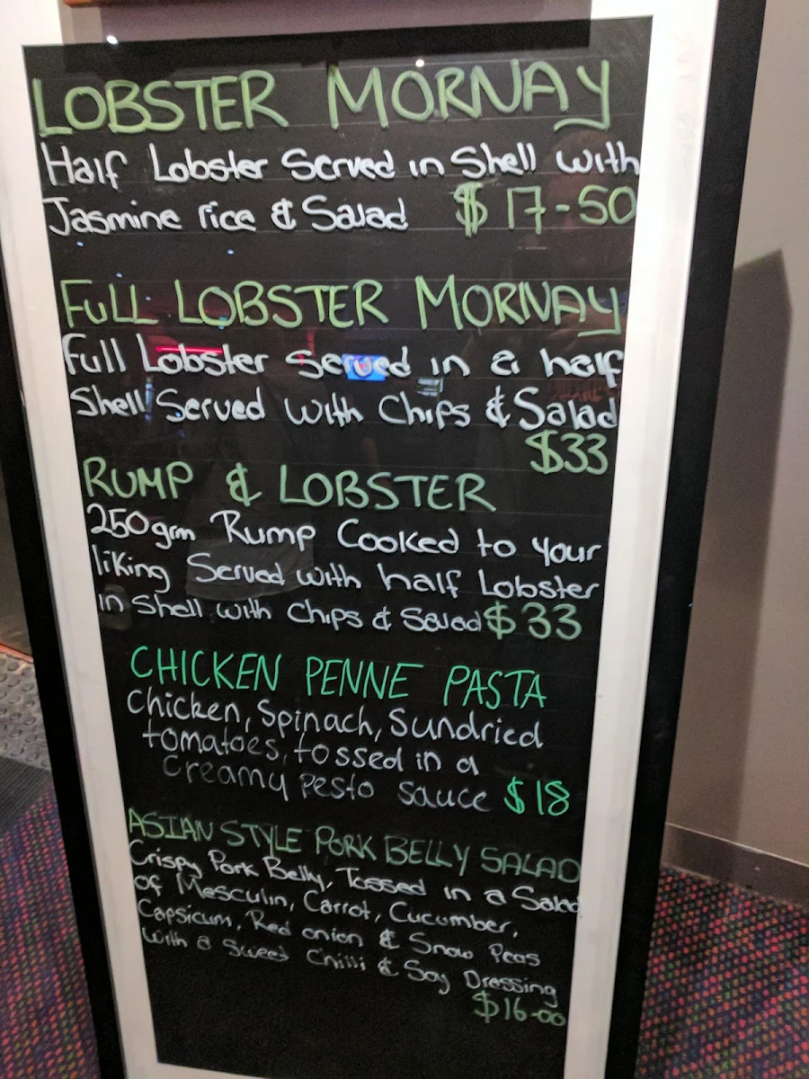 Menu, Granada Tavern