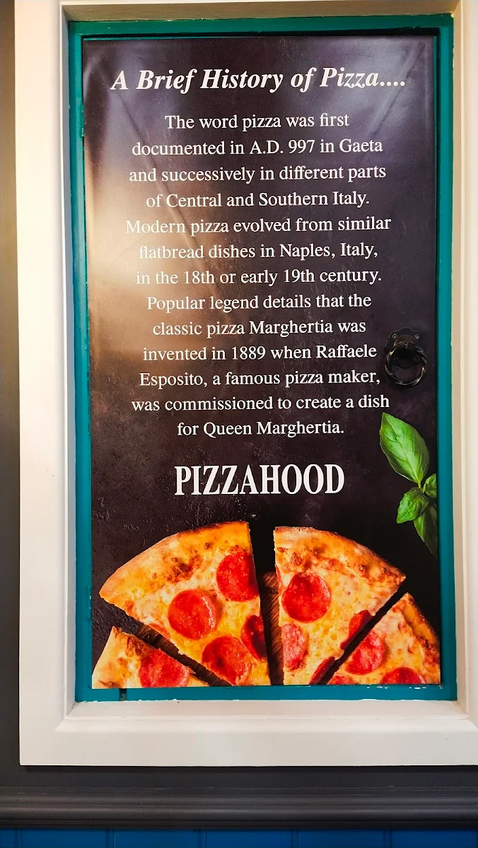 Menu, Pizza Hood