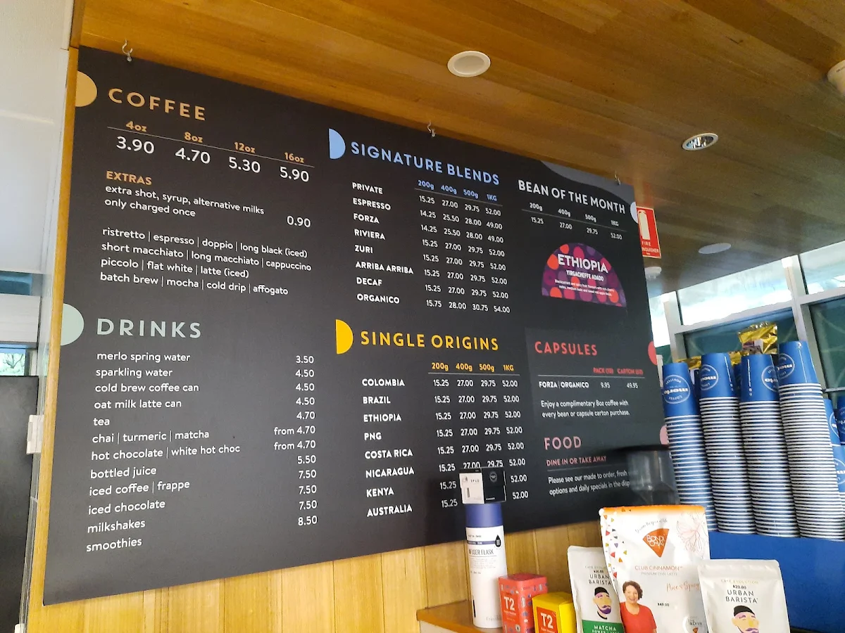 Menu, Merlo Coffee Cafe QUT Gardens Point