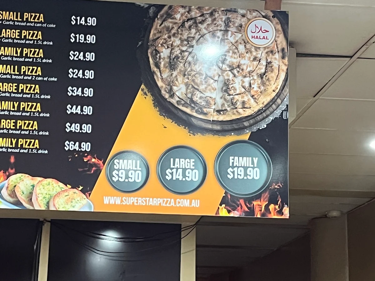 Menu, Super Star Pizza Cranbourne