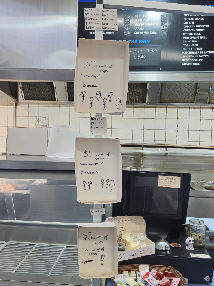 Menu, Lower Plenty Seafoods Fish & Chips