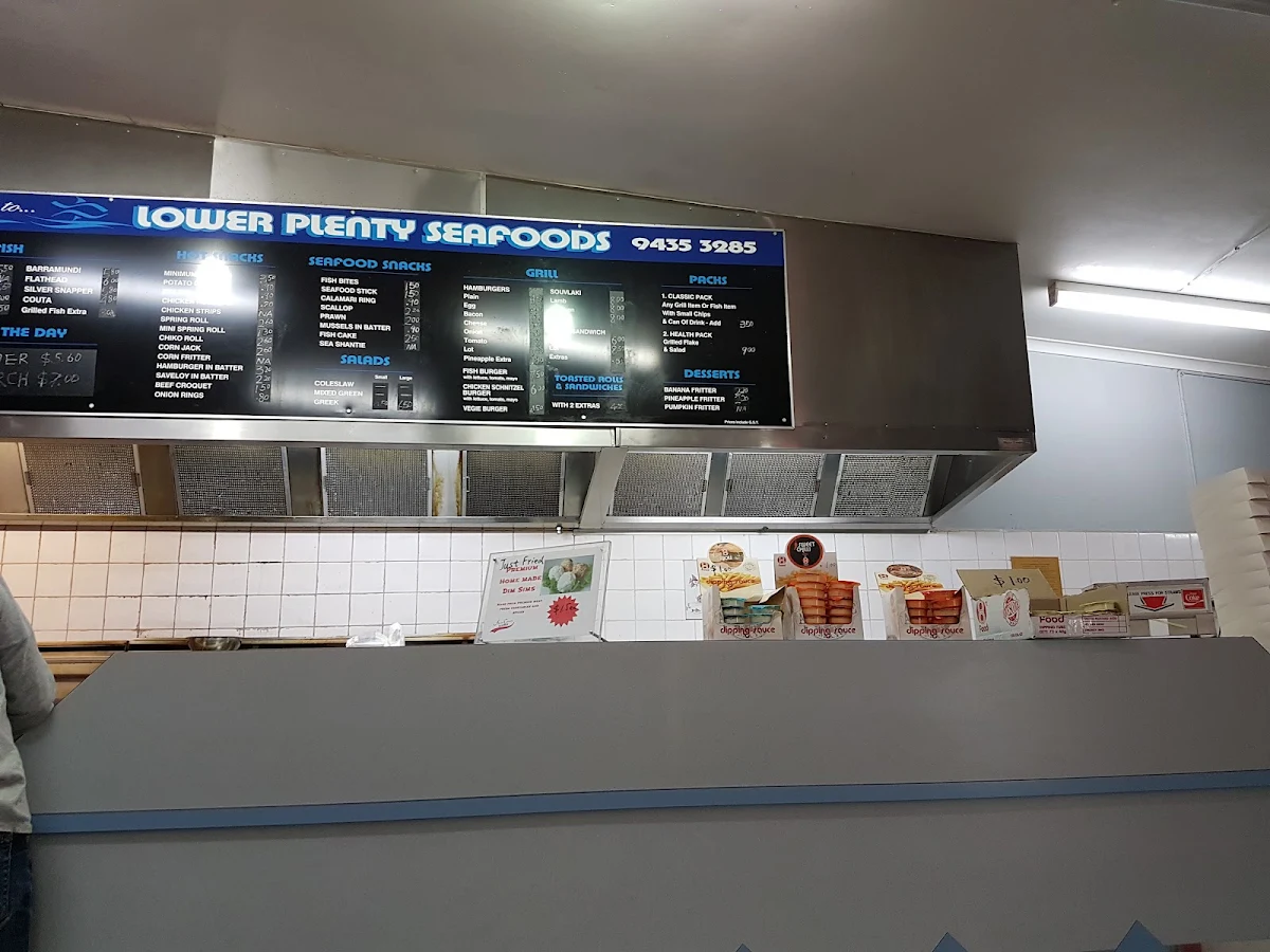 Menu, Lower Plenty Seafoods Fish & Chips