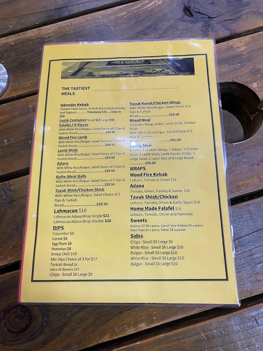 Menu, Street Food Turkey