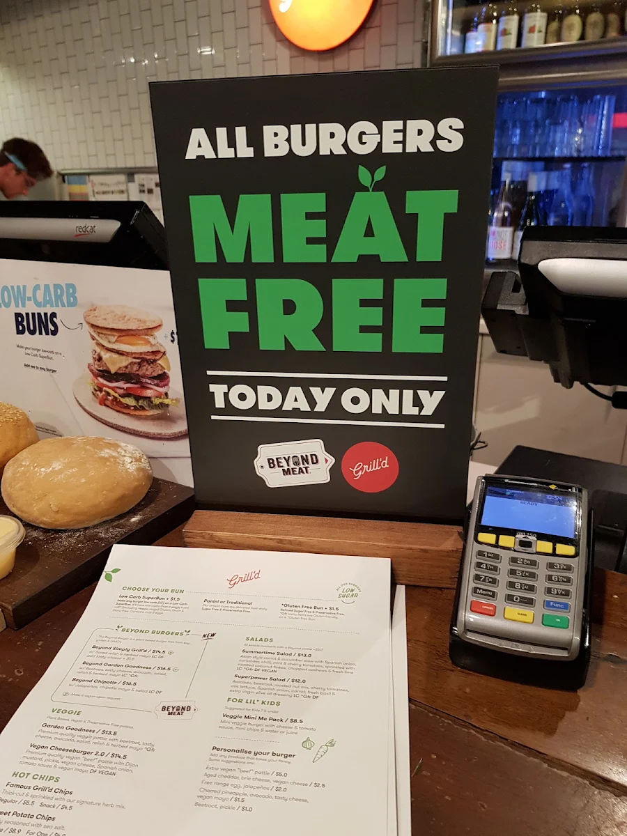 Menu, Grill'd Burgers - Hillarys