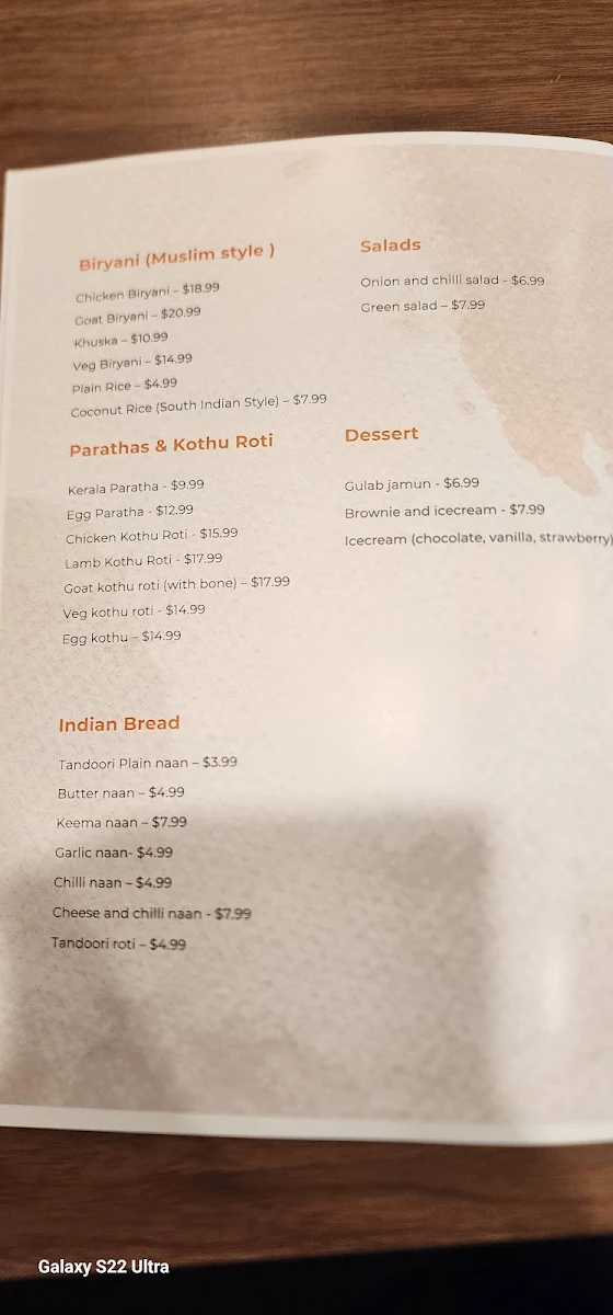 Menu, CLAYTON CHETTINADU 2.0