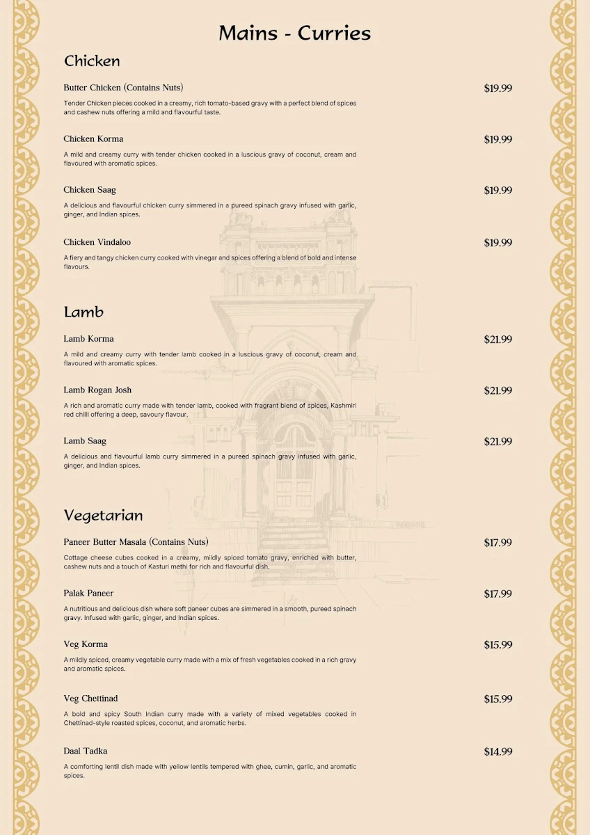 Menu, CLAYTON CHETTINADU 2.0
