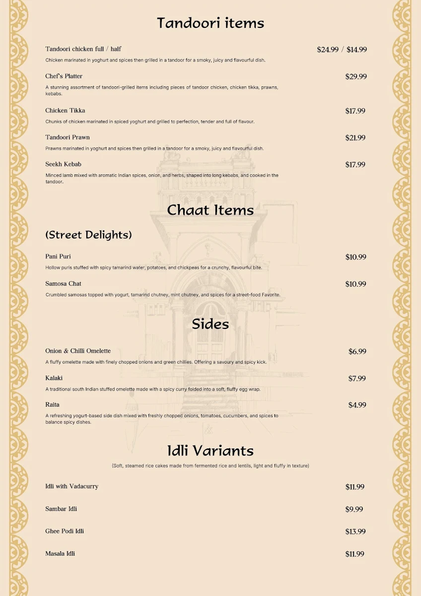 Menu, CLAYTON CHETTINADU 2.0