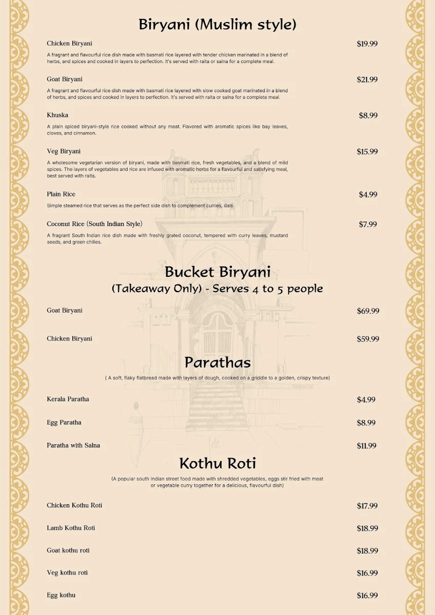 Menu, CLAYTON CHETTINADU 2.0