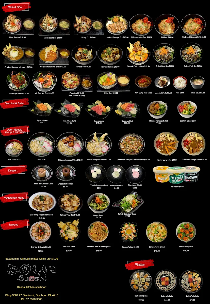 Menu, Danosi Kitchen