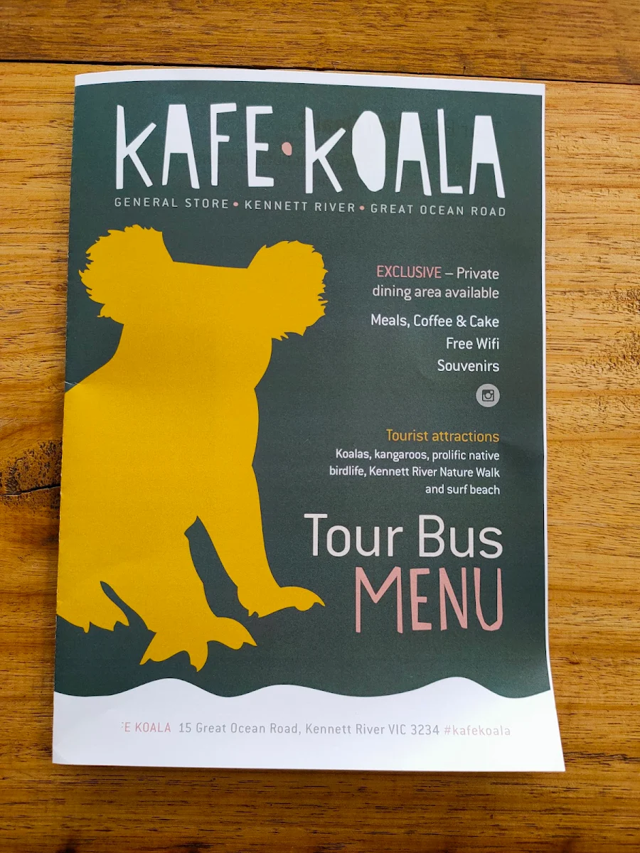 Menu, Kafe Koala