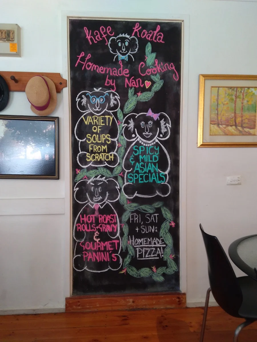 Menu, Kafe Koala