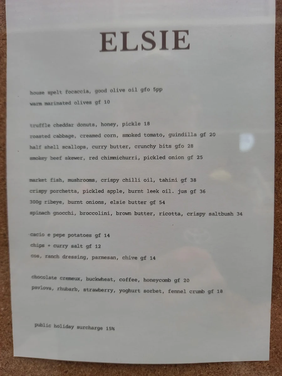 Menu, Lava Lava Magnetic Island