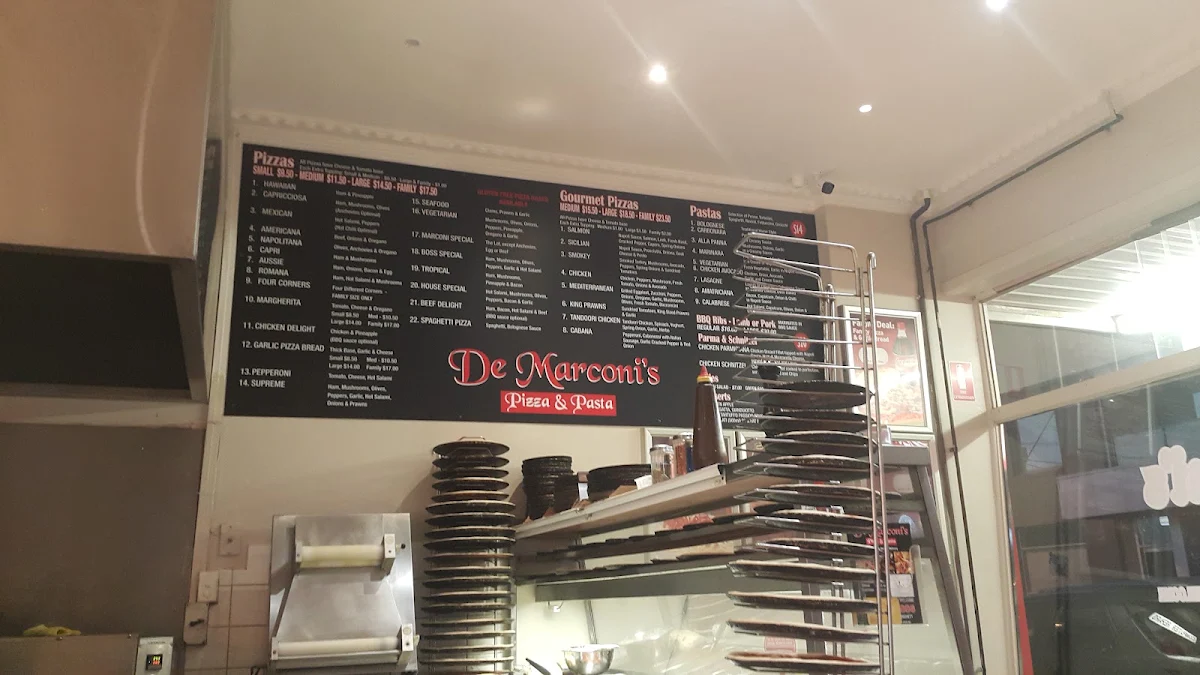 Menu, De Marconi's Pizza & Pasta