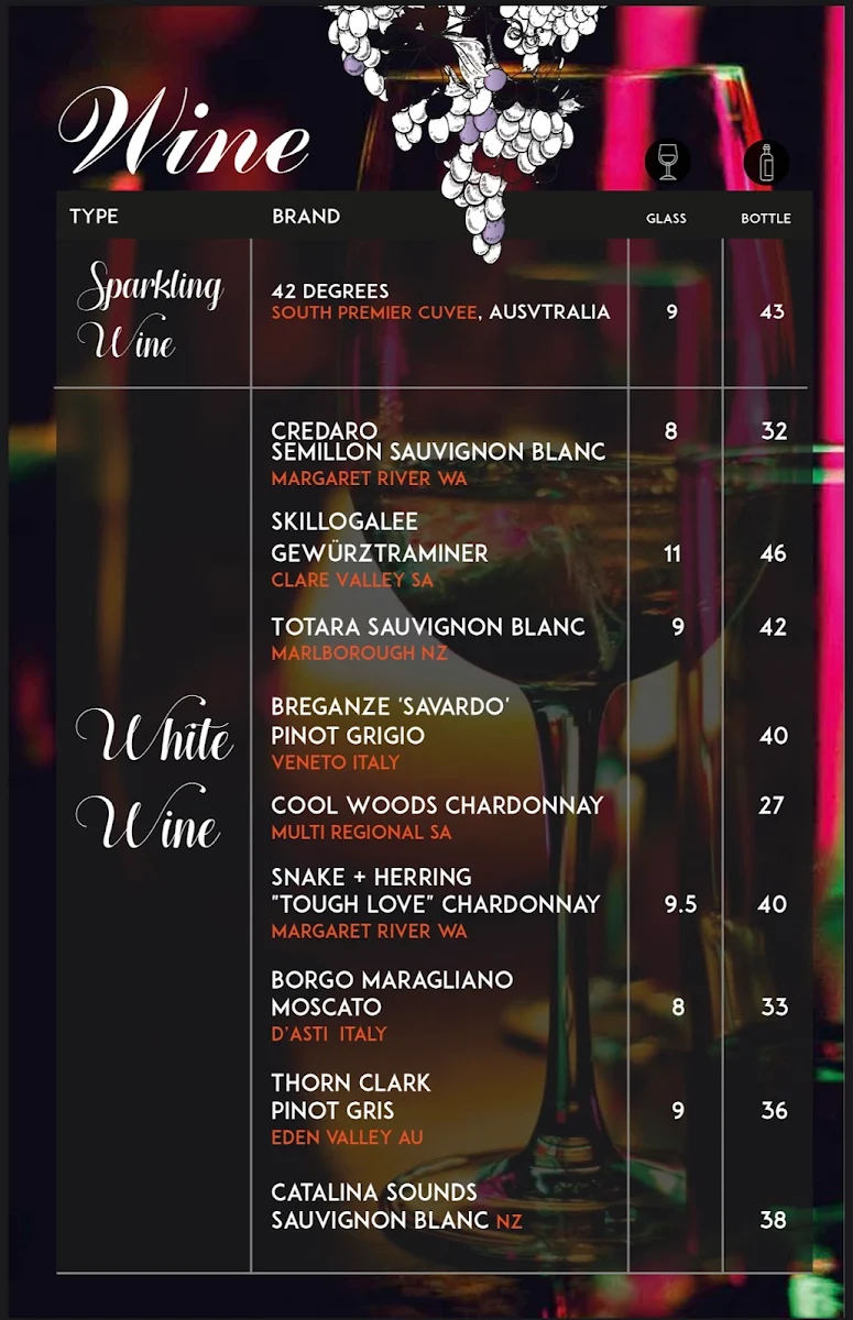 Menu, Kinn Thai Fountain Gate