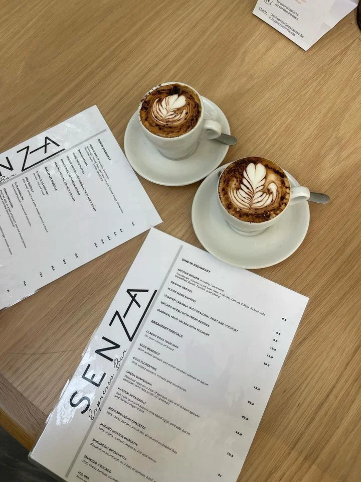 Menu, Senza Espresso Bar