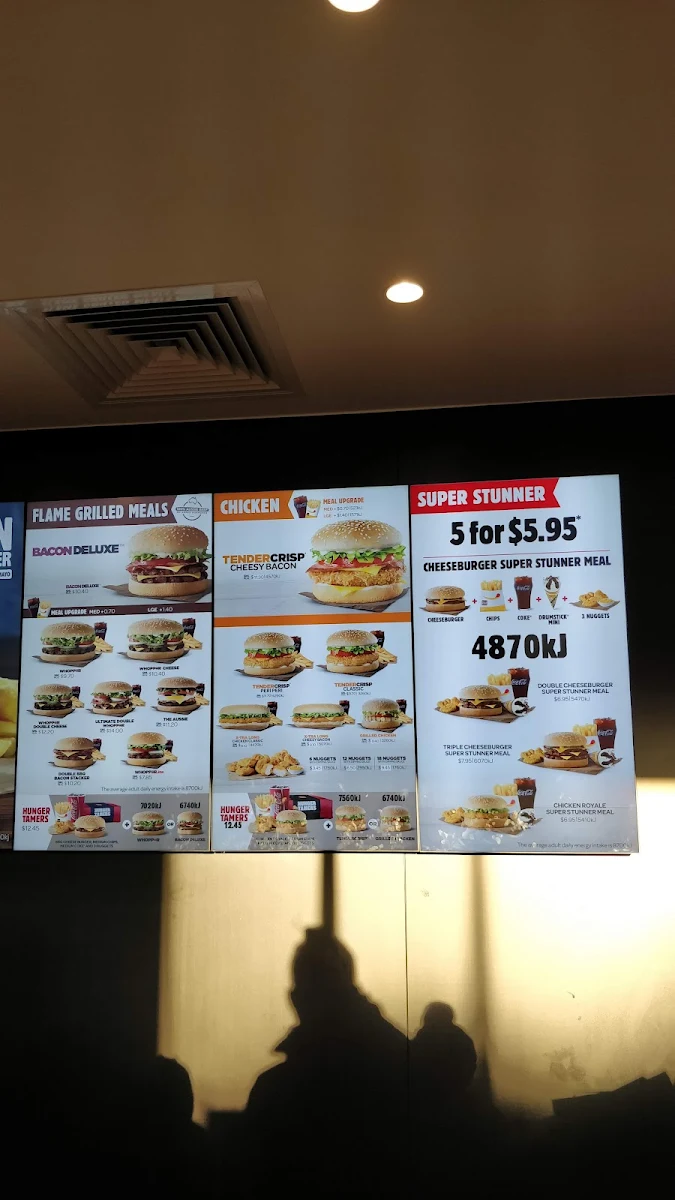 Menu, Hungry Jack's Burgers Craigieburn
