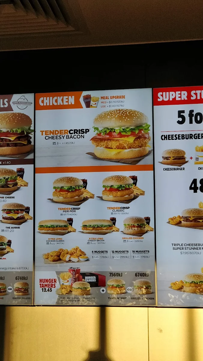 Menu, Hungry Jack's Burgers Craigieburn