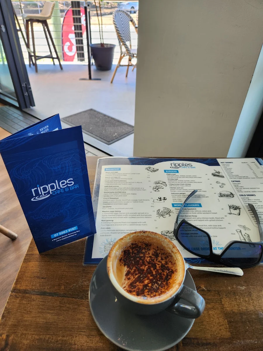 Menu, Ripples Cafe & Bar