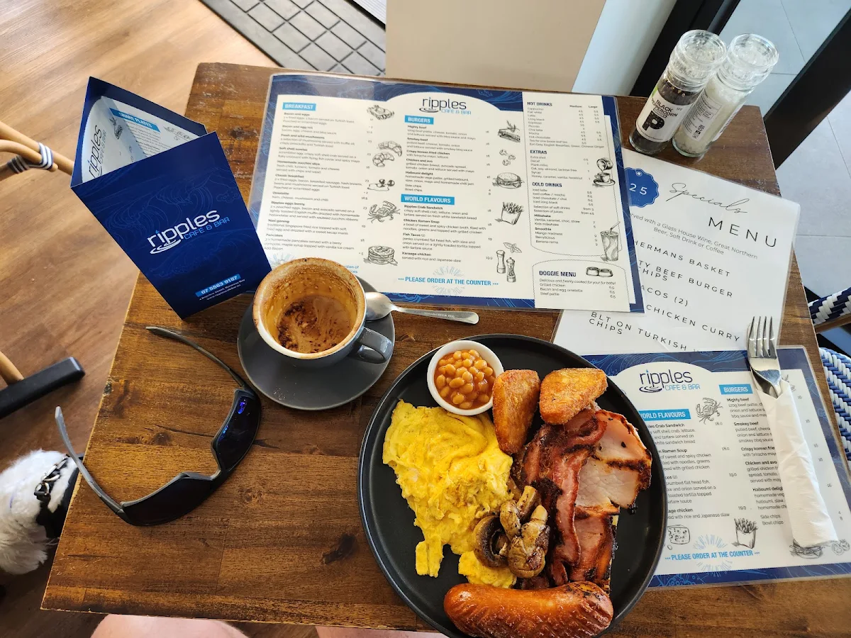 Menu, Ripples Cafe & Bar