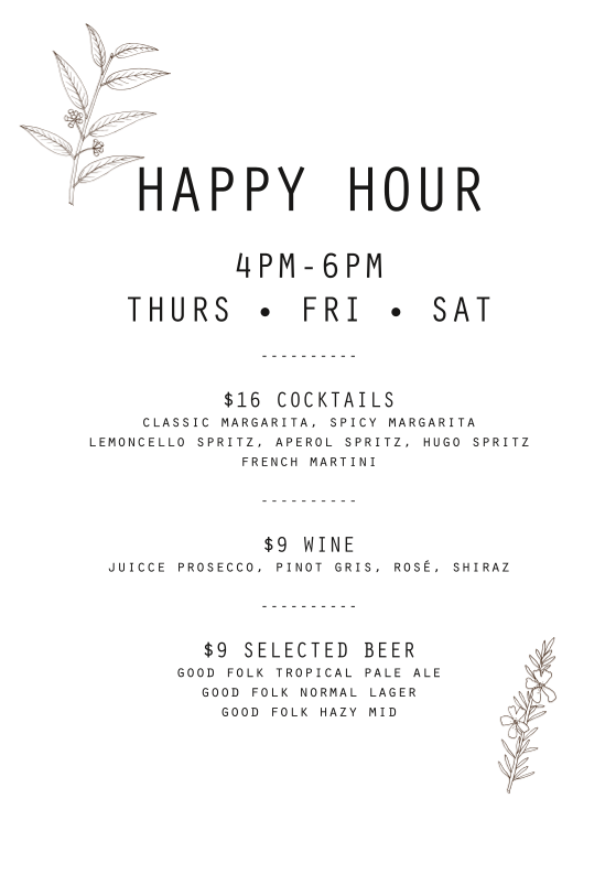 Menu, LOLAS Darby St