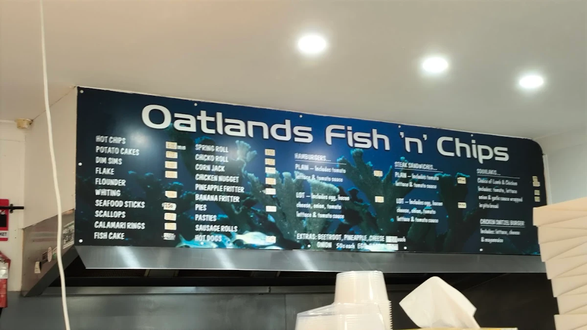 Menu, Oatlands Fish and Chips