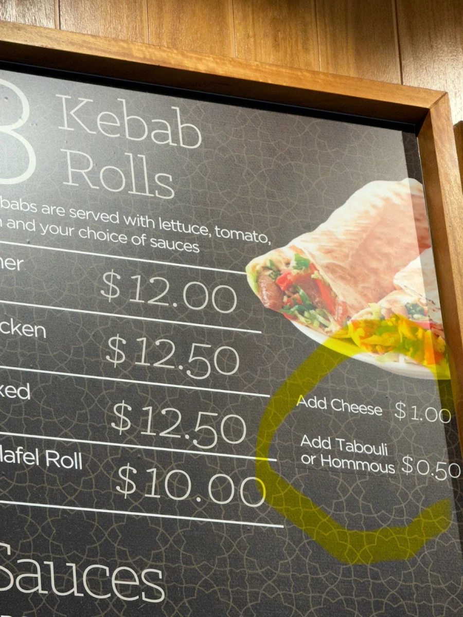 Menu, Sahara Cafe & Grill Casula
