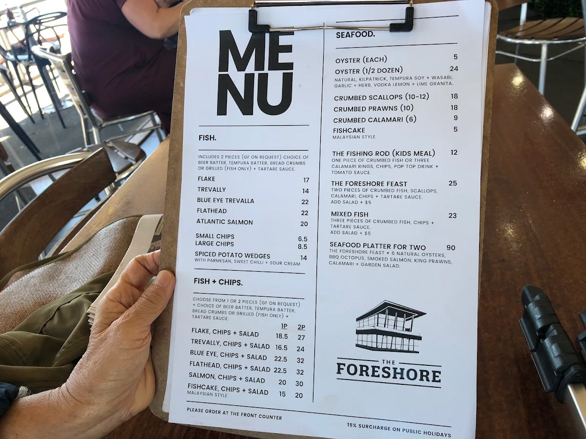 Menu, The Foreshore